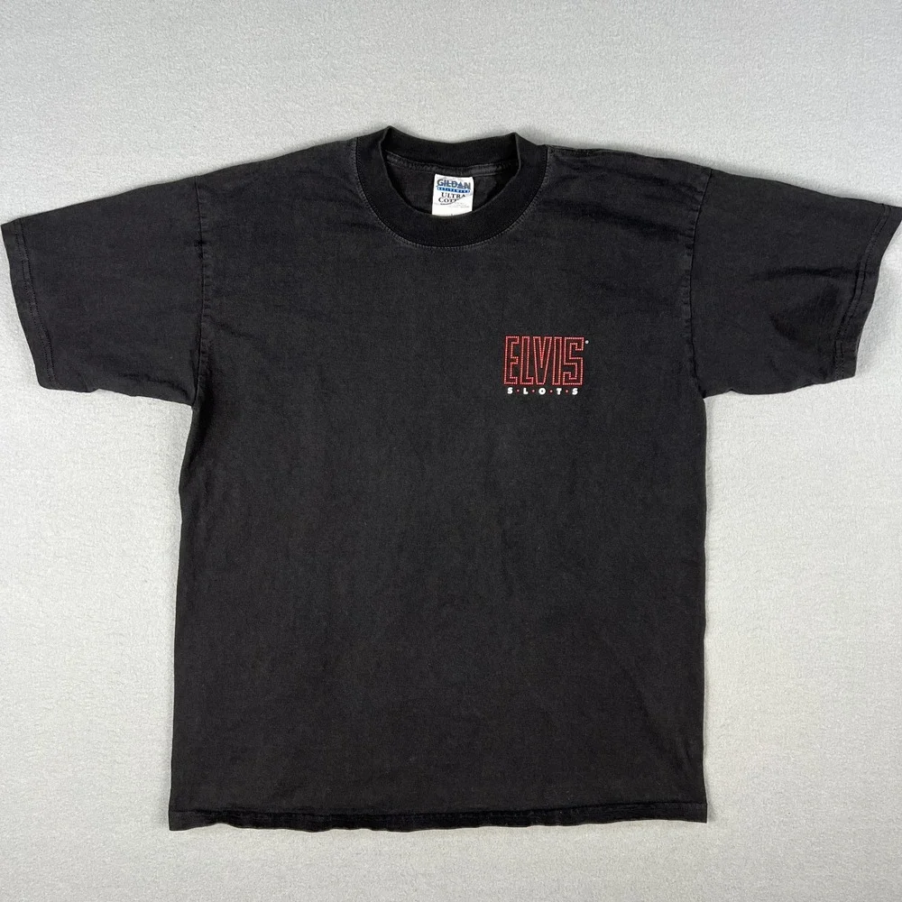VTG Elvis Slots‎ T Shirt Fits Medium Faded 1990s Graphic Tee Gildan